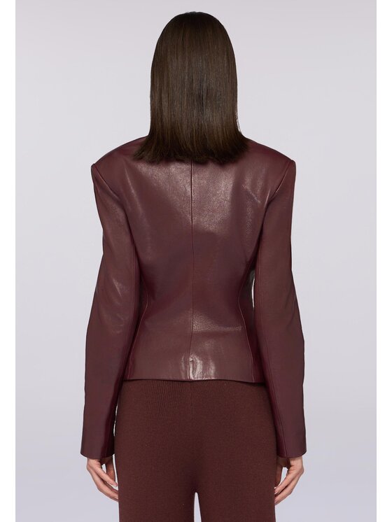 Trussardi Trussardi Giacca di pelle Q958A000394N036 Rosso Slim Fit