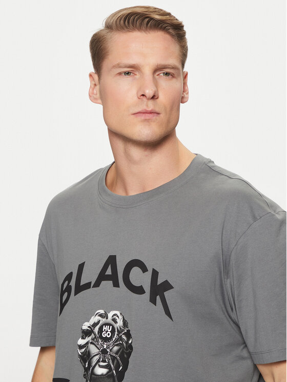 HUGO HUGO T-Shirt Dostalgi 50530684 Szary Relaxed Fit