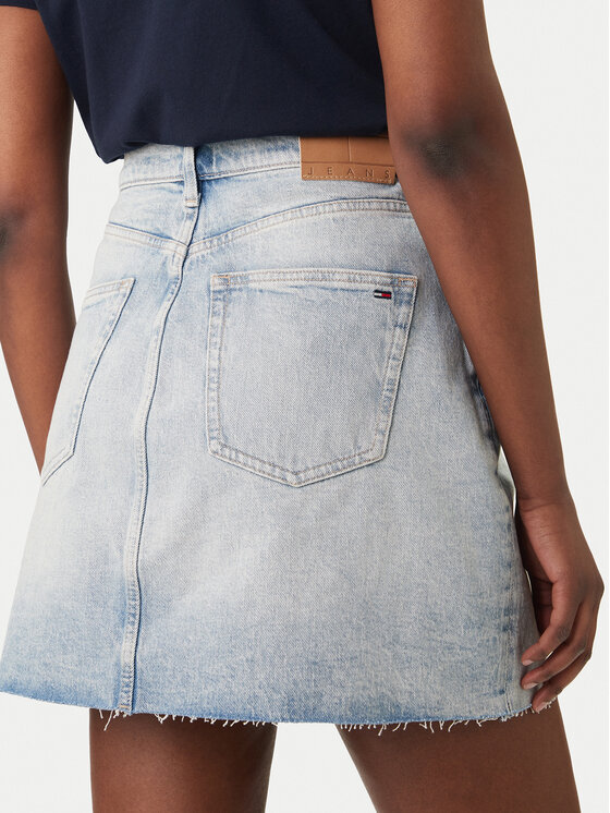 Tommy Jeans Tommy Jeans Fustă de blugi DW0DW22716 Albastru celest Mom Fit