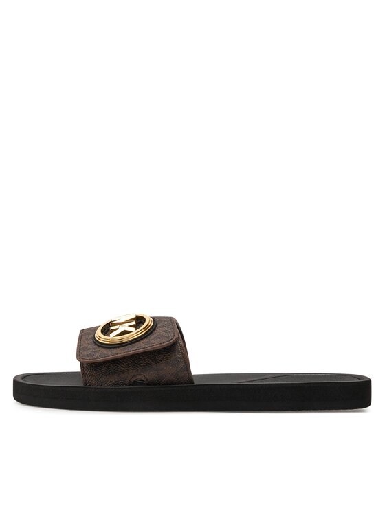 MICHAEL Michael Kors Pantoletten Mk Charm Slide 40R4MKFA1B Braun 