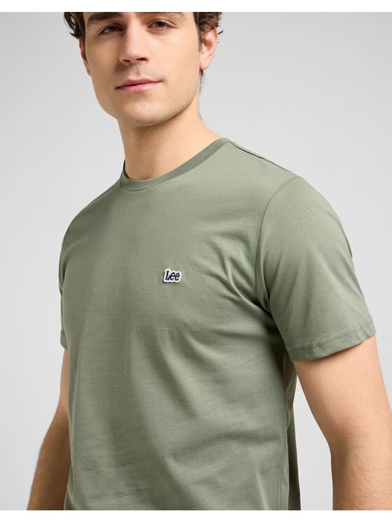 Lee Lee T-Shirt SS PATCH LOGO TEE Zielony Regular Fit