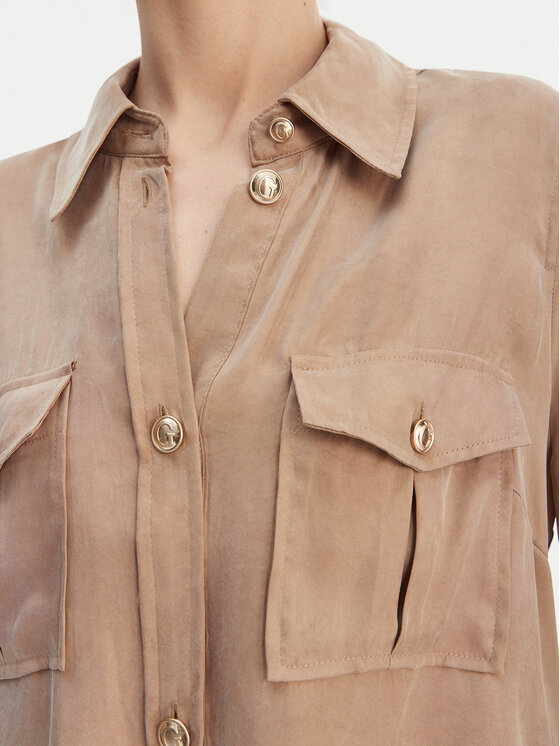 Guess Guess Camicia W6GH22 W1789 Beige Regular Fit