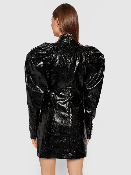 Vestito in similpelle Kim RT452 Nero Regular Fit