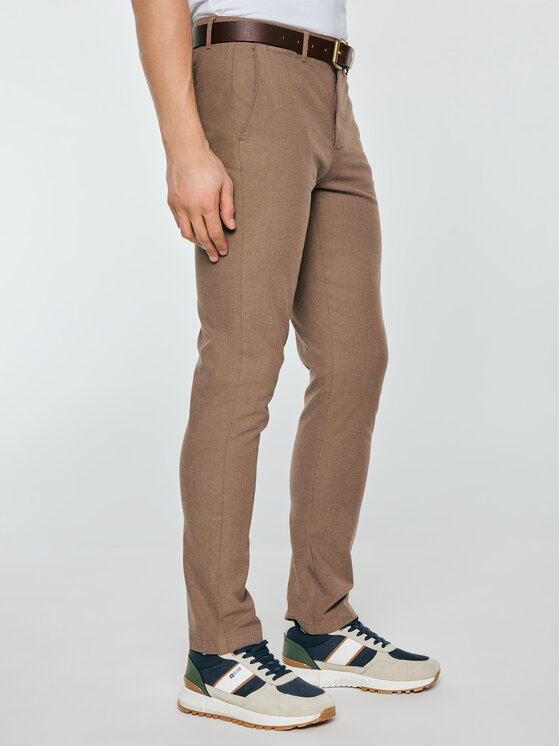 BIG STAR BIG STAR Chinosy ERHATI Beżowy Slim Fit
