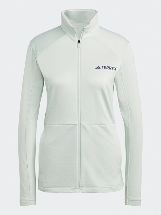 adidas adidas Felpa di pile Terrex Multi Full-Zip Fleece Jacket HN5464 Verde Slim Fit