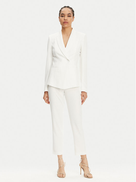 Patrizia Pepe Patrizia Pepe Штани з тканини 2P1683 A411 Білий Regular Fit