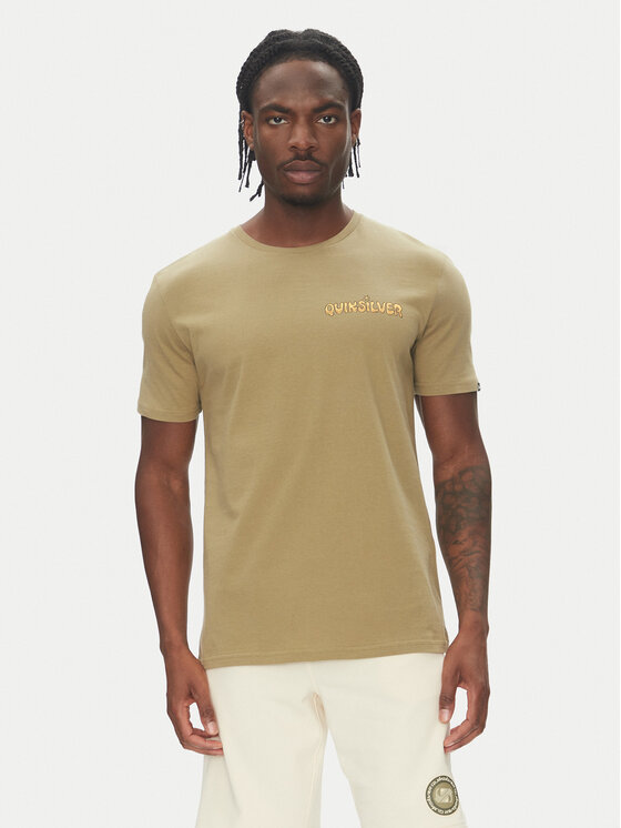 Quiksilver Quiksilver Póló Ev Disconnect Effects EQYZT08049 Khaki Regular Fit