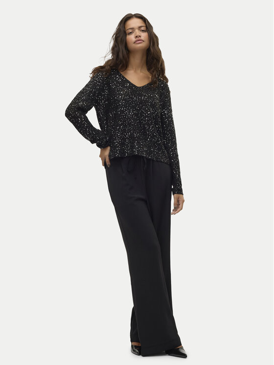Vero Moda Vero Moda Bluzka Leilani 10318223 Czarny Loose Fit
