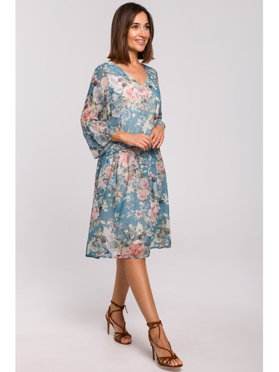 Stylove Stylove Každodenné šaty S214 Modrá Regular Fit