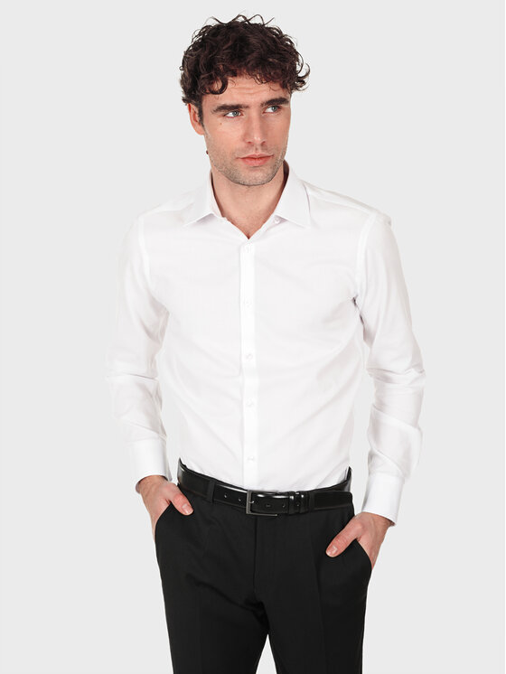 Evenemen Evenemen Koszula w strukturę OSLO Biały Slim Fit