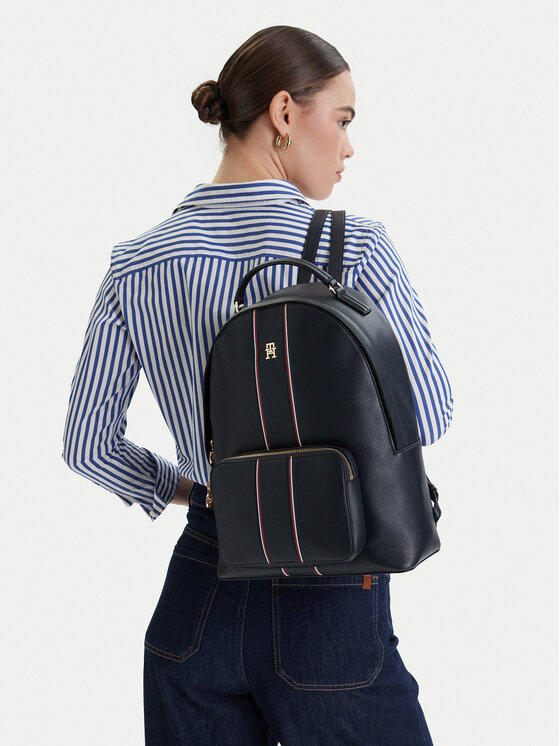 Tommy Hilfiger Ruksak Th Daily Backpack Corp AW0AW18851 Tmavomodrá