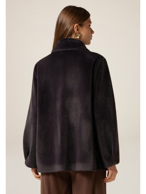 Oltre Oltre Płaszcz zimowy 0085J000128N023 Czarny Baggy Fit