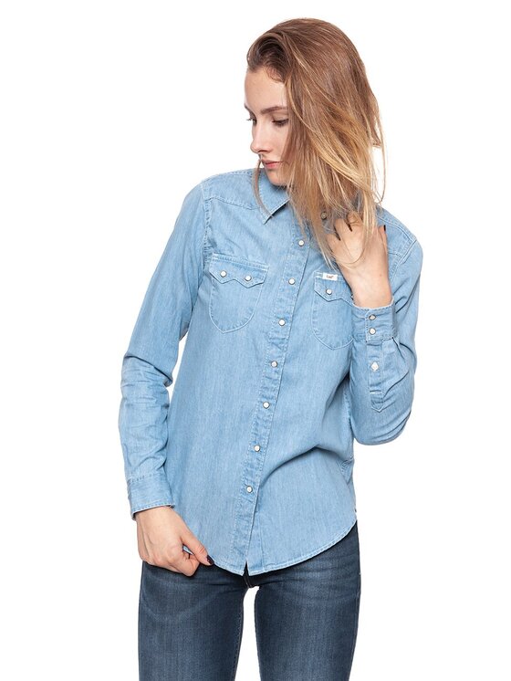 Lee Lee Koszula WESTERN SHIRT Niebieski Regular Fit