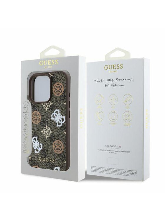 Guess Guess Etui na tablet Peony On 4G Background Brązowy