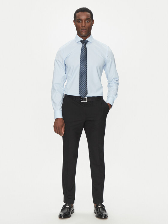 BOSS BOSS Cămașă H-HANK-spread-C1-222 50539227 Albastru celest Slim Fit