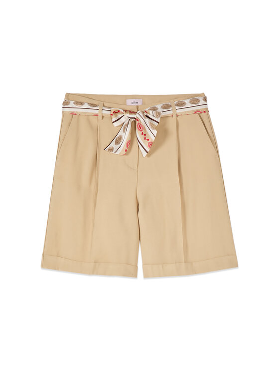Oltre Oltre Pantaloncini di tessuto P01HR209365N022 Crema Regular Fit