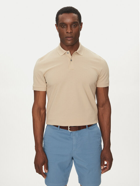 BOSS Męskie Polo, rozmiar 3XL, Beżowe, Pallas 50468362