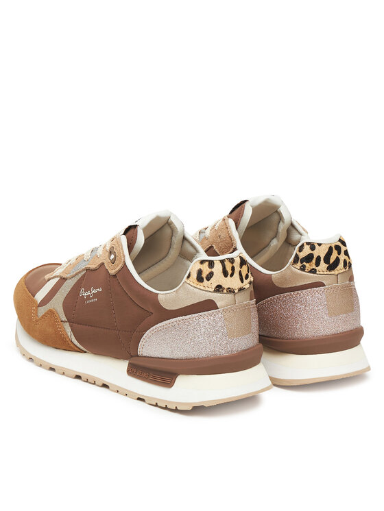 Pepe Jeans Pepe Jeans Sneakersy Brit Glitter W PLS400005 Brązowy