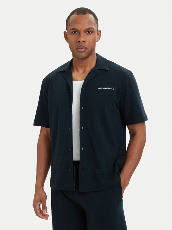 KARL LAGERFELD KARL LAGERFELD Marškiniai B2M46063 Tamsiai mėlyna Slim Fit