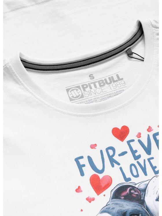PITBULL PITBULL T-Shirt FUR-EVER LOVE Biały Regular Fit