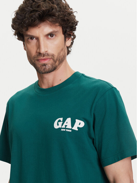 Gap Gap T-Shirt 768925-02 Zielony Regular Fit