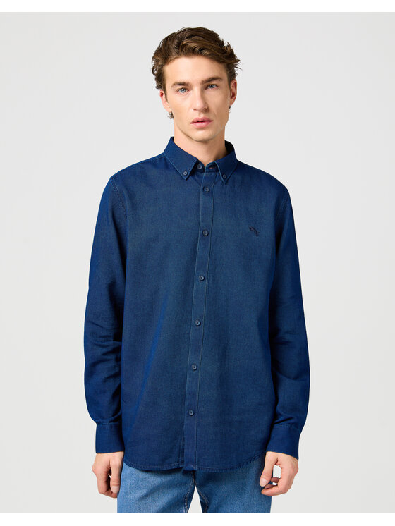 Wrangler Wrangler Koszula 112364234 OXFORD SHIRT Granatowy Regular Fit