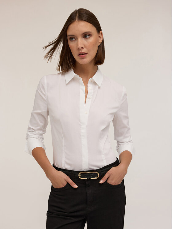 Motivi Motivi Camicia 5326Q200864N011 Bianco Regular Fit