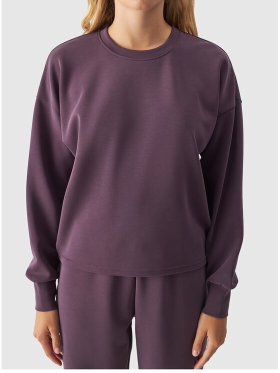 4F 4F Bluza 4FWAW24TSWSF1342 Fioletowy Oversize