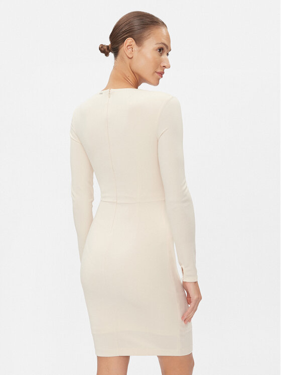 Guess Guess Rochie de zi Evelina W4RK53 KC2A2 Bej Slim Fit