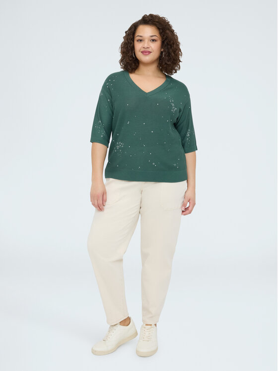 Fiorella Rubino Fiorella Rubino Sweter M215L008493N035 Zielony Boxy Fit