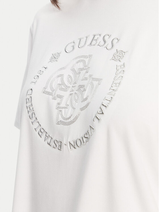Guess Guess T-Shirt V5YI05 KCOA2 Biały Regular Fit