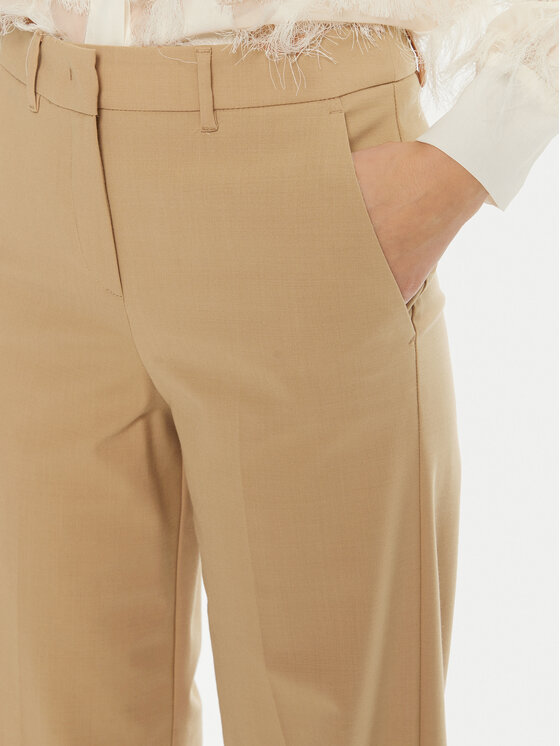 Marella Marella Hlače iz tkanine Galoppo 2423136162 Rjava Wide Leg