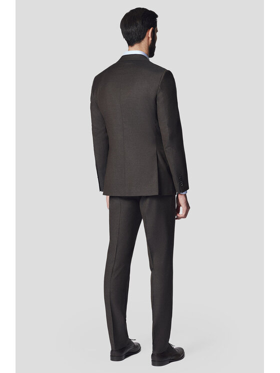 Lancerto Lancerto Garnitur Risano GA073125000024 Brązowy Slim Fit