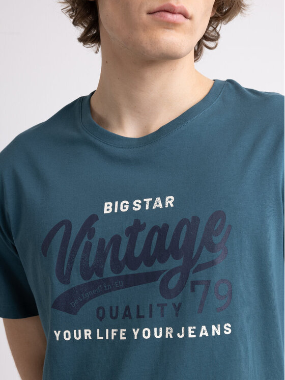 BIG STAR BIG STAR T-Shirt GRALIS_304_150 Zielony Oversize