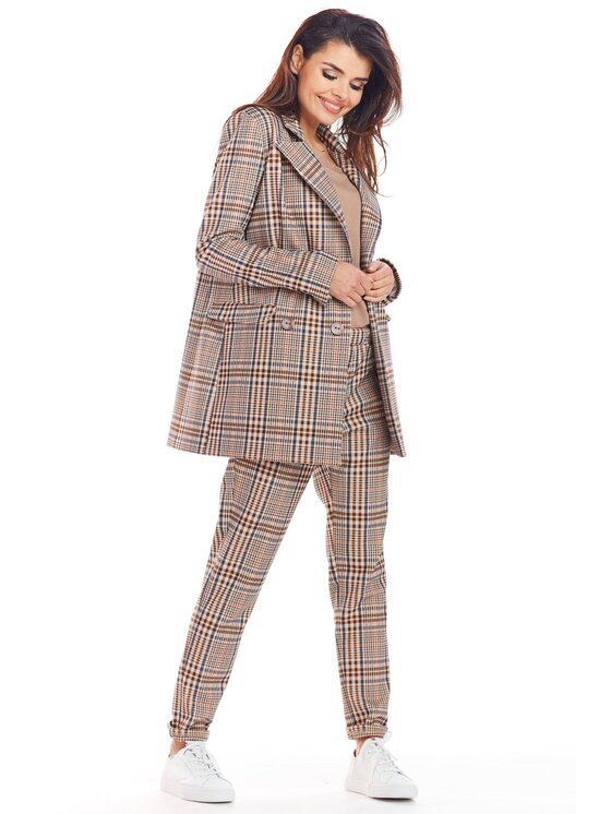 Awama Awama Giacca da abito A364 Marrone Basic Fit