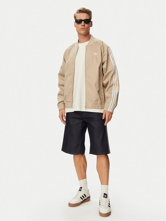 adidas adidas Pantaloncini di jeans Firebird Adicolor Jorts Mid-Rise KS6882 Blu scuro Regular Fit