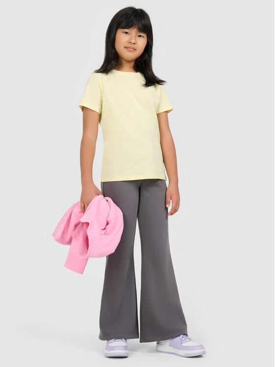 4F 4F T-Shirt BASIC+ Żółty Regular Fit