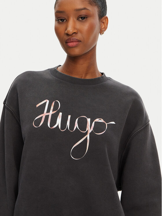 HUGO HUGO Majica dugih rukava Deroxina_4 50545198 Siva Oversize