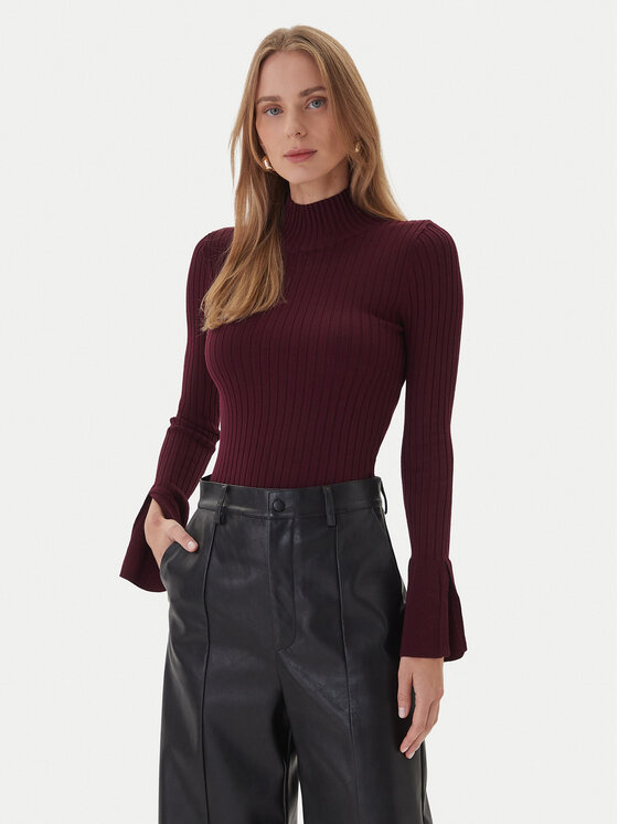 KAOS KAOS Krekls ar augstu apkakli RI1NT052 4005 Bordo Regular Fit