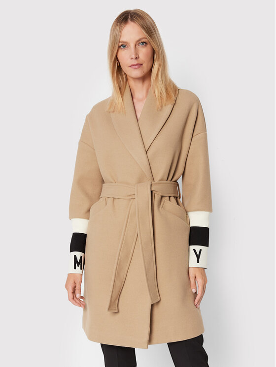 Maryley Maryley Kevad-sügis mantel 22IB105 Pruun Regular Fit