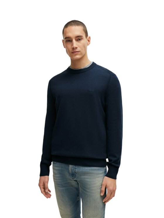 BOSS Boss Sweter q-roa-30816 Niebieski Regular Fit