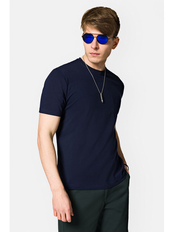 Lancerto Lancerto T-Shirt Roth TS073123000014 Granatowy Regular Fit