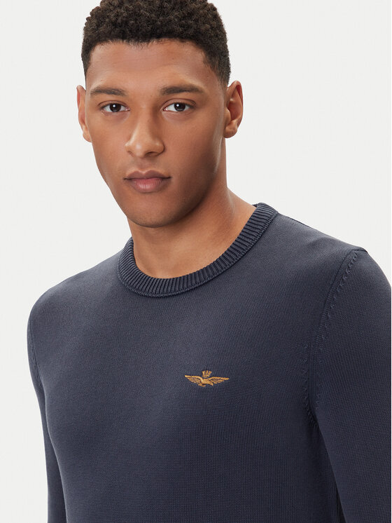 Aeronautica Militare Aeronautica Militare Sveter 252MA1610UL00556 Tmavomodrá Regular Fit