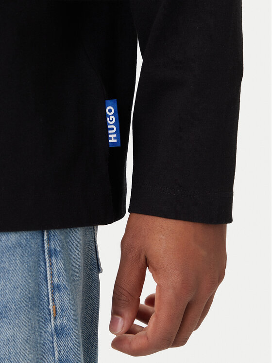 HUGO HUGO Longsleeve krekls Nichaboso JJK 50554835 Melns Relaxed Fit