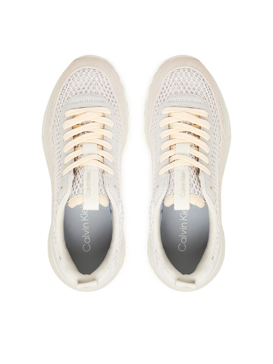Calvin Klein Calvin Klein Snīkeri Hike Runner Lace Up Techmix YW0YW02030 Écru