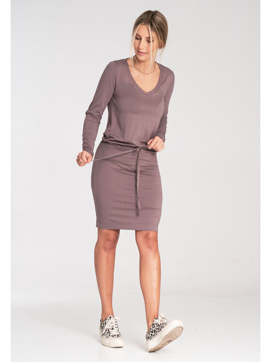 FIGL FIGL Každodenné šaty M1049 Hnedá Casual Fit