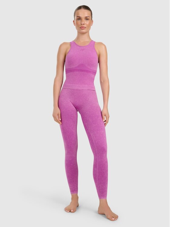 4F 4F Podprsenkový top 4FWAW25TFSLF578-54A Růžová Authentic Slim Fit