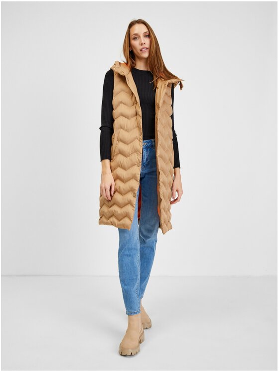 Orsay Orsay Bezrękawnik 808006-085000__36 Brązowy Regular Fit