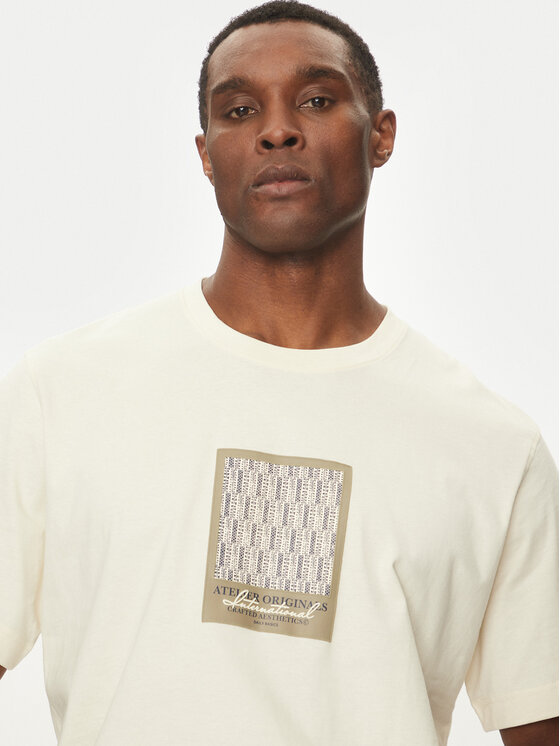 Jack&Jones Jack&Jones T-krekls Islington 12273019 Écru Loose Fit