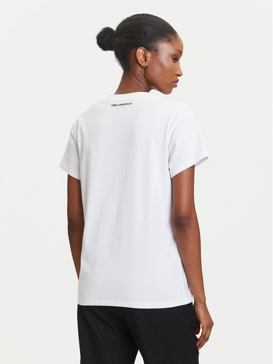 KARL LAGERFELD KARL LAGERFELD T-krekls A3W17104 Balts Regular Fit